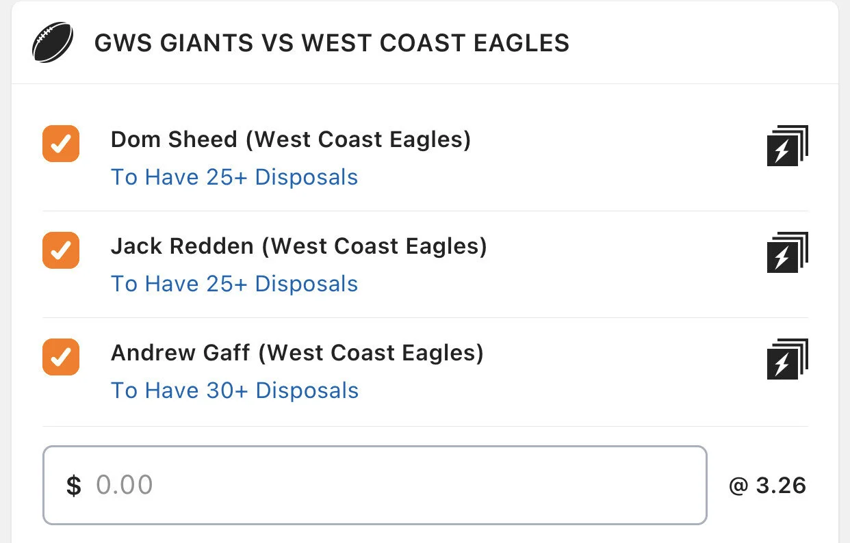 Eagles SGM - Stake 2.5 Units, Minimum Odds 3, Lads/Neds