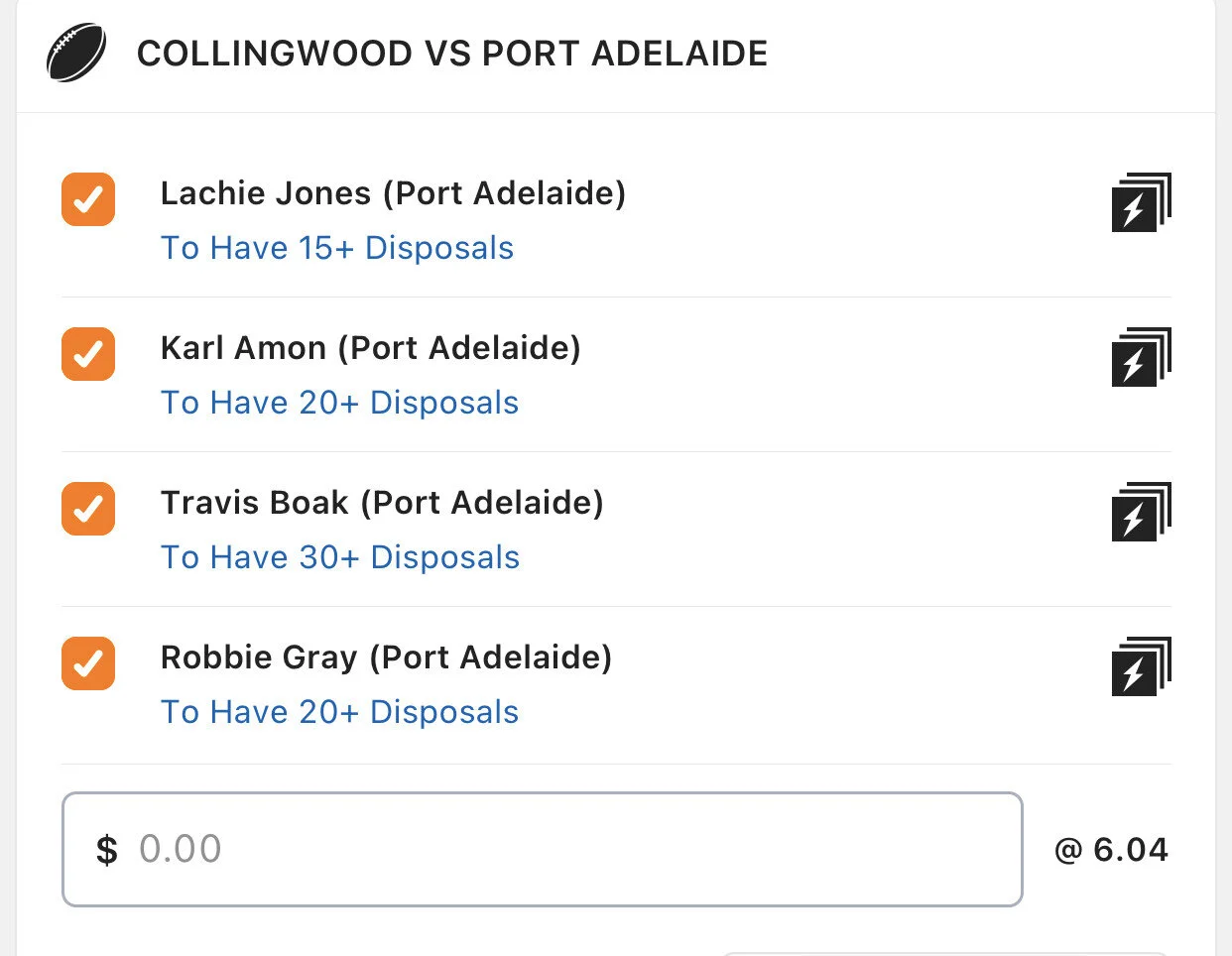 Power SGM - Stake 1 Unit, Minimum Odds 5.10, Lads/Neds.