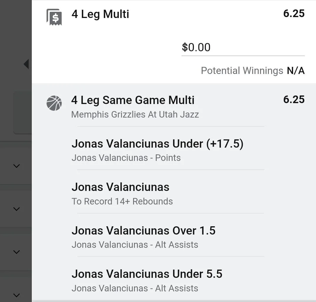 Jonas Valanciunas 1.5 units. Take odds over $5