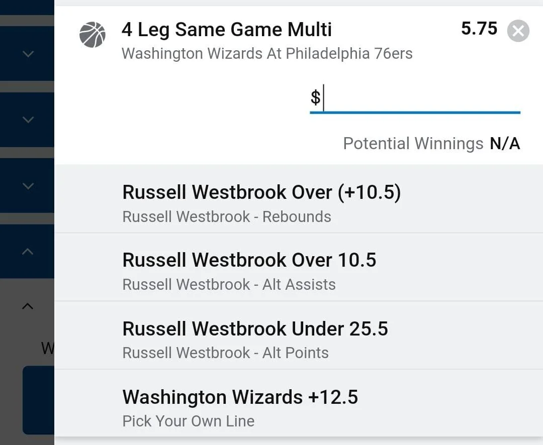 Westbrook 2 units. Take odds over $4