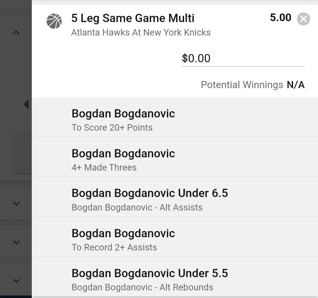 Bogdan Bogdanovic 2 units. Take odds over $4