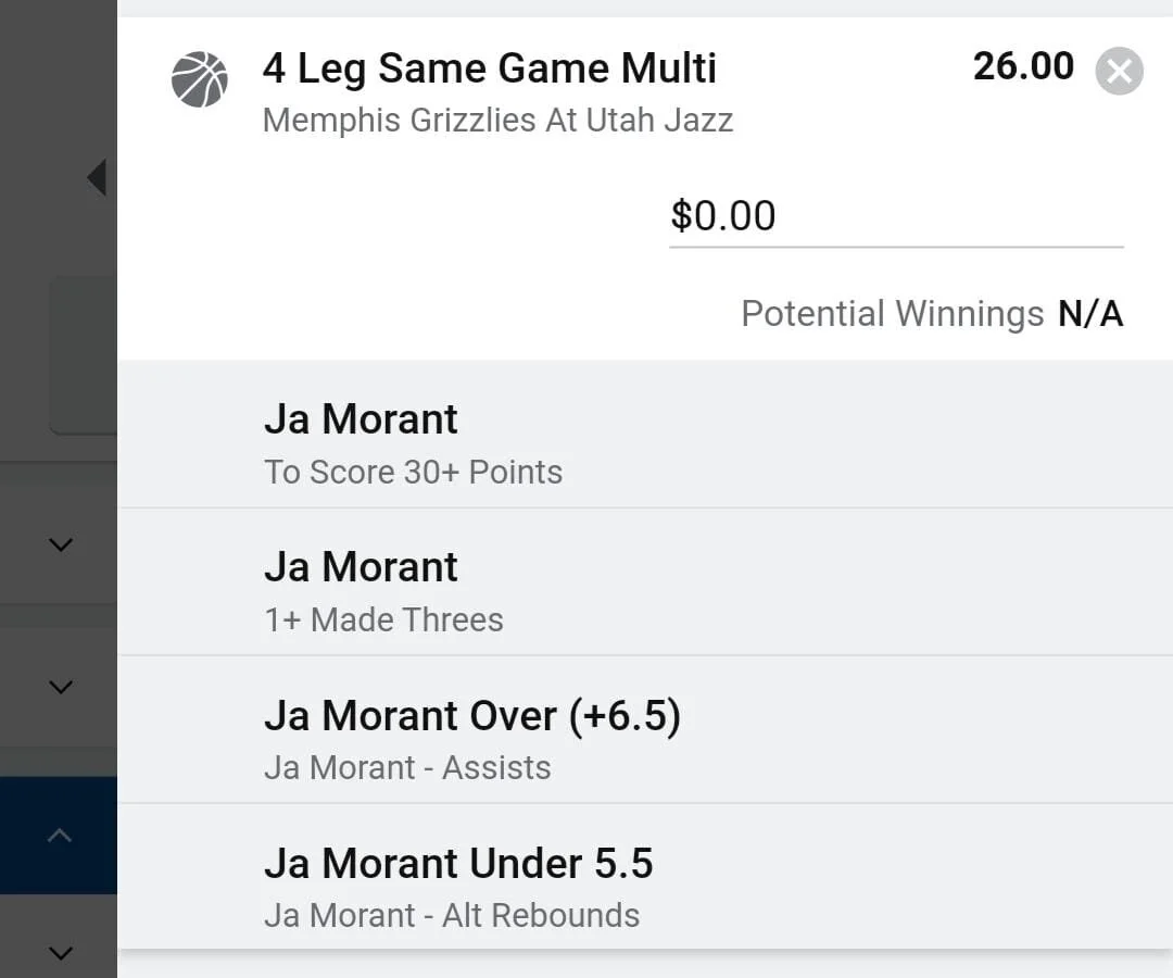 Ja Morant 1 unit. Take odds over $15