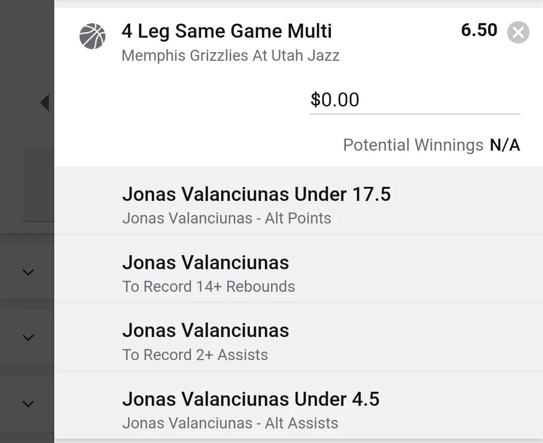 Jonas Valanciunas 1.5 units. Take odds over $5