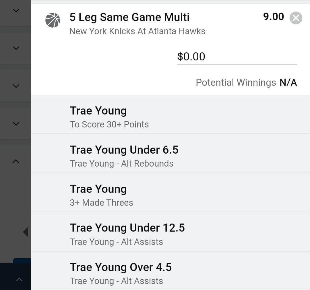 Trae Young 1.5 units. Take odds over $7