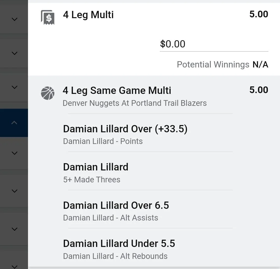 Damian Lillard 2 units. Take odds over $4
