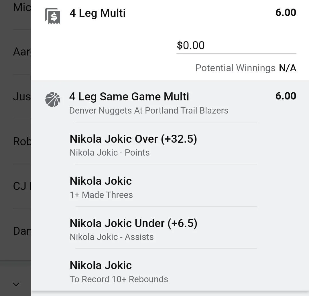 Jokic 1.5 units. Take odds over $4