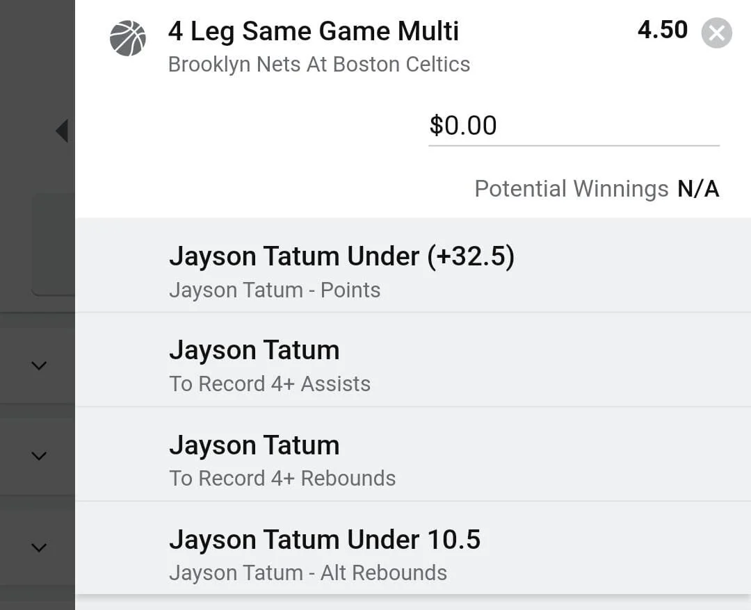 Tatum 2 units. Take odds over $3