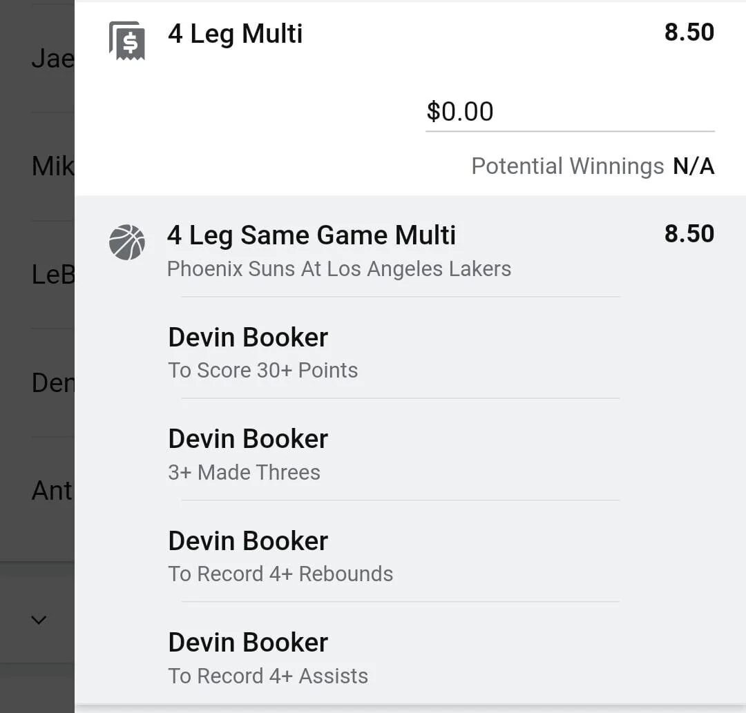 Booker 1.5 units. Take odds over $7