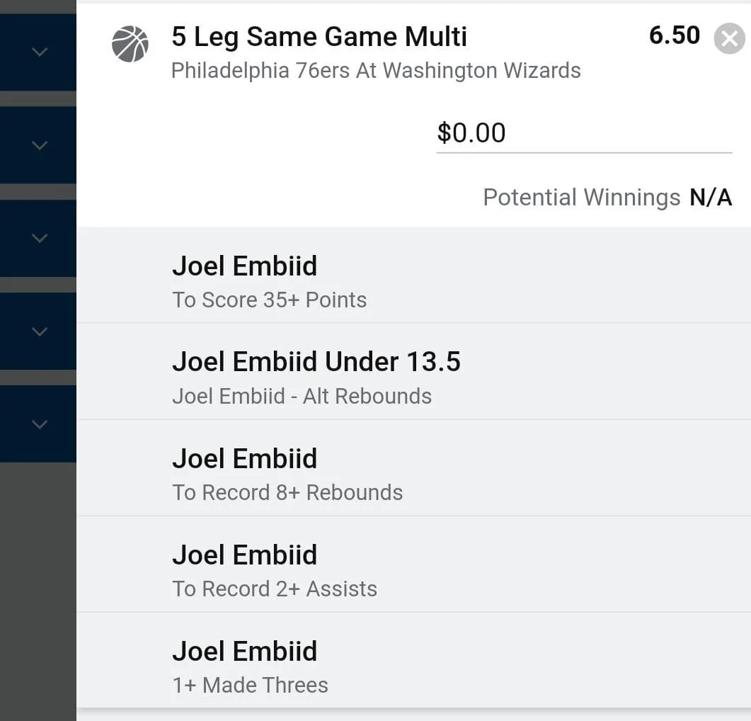 Joel Embiid 1.5 units. Take odds over $5