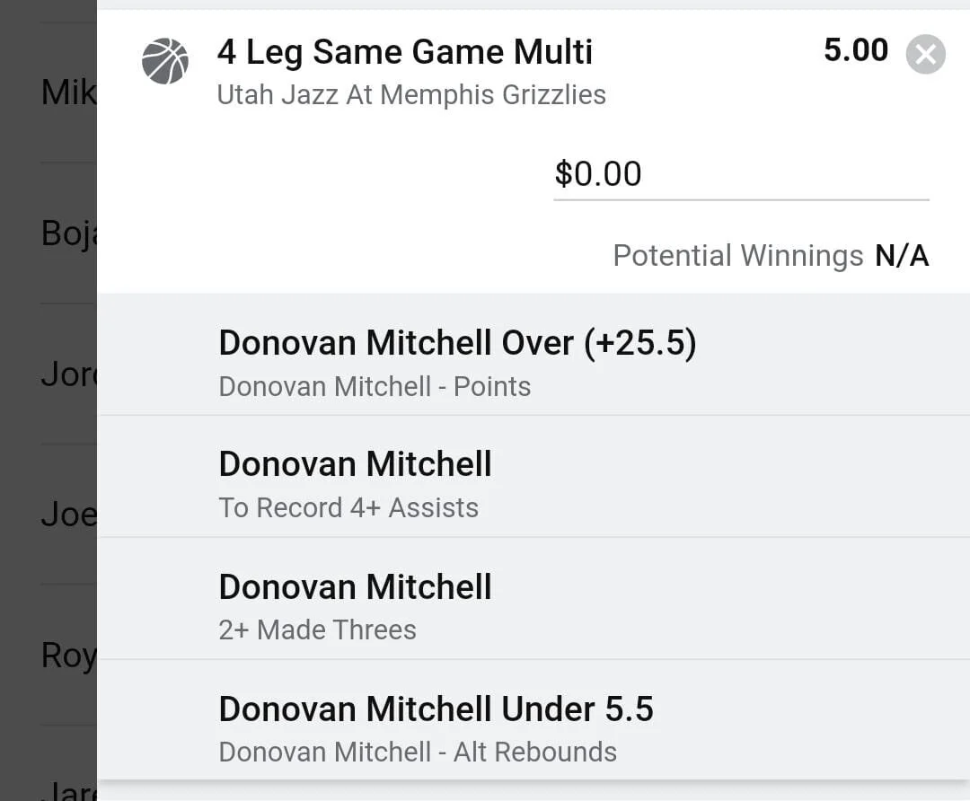 Donovan Mitchell 2 units. Take odds over $4