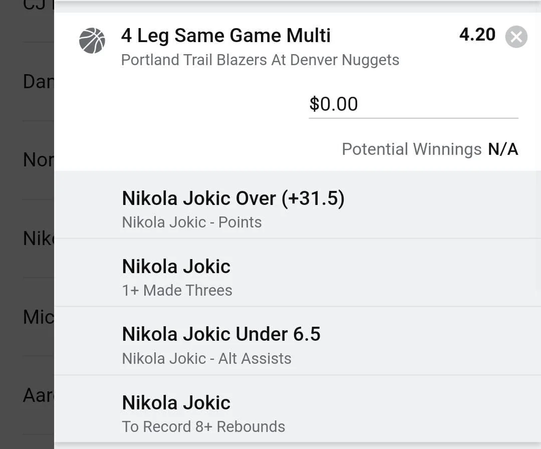 Jokic 2 units. Take odds over $3
