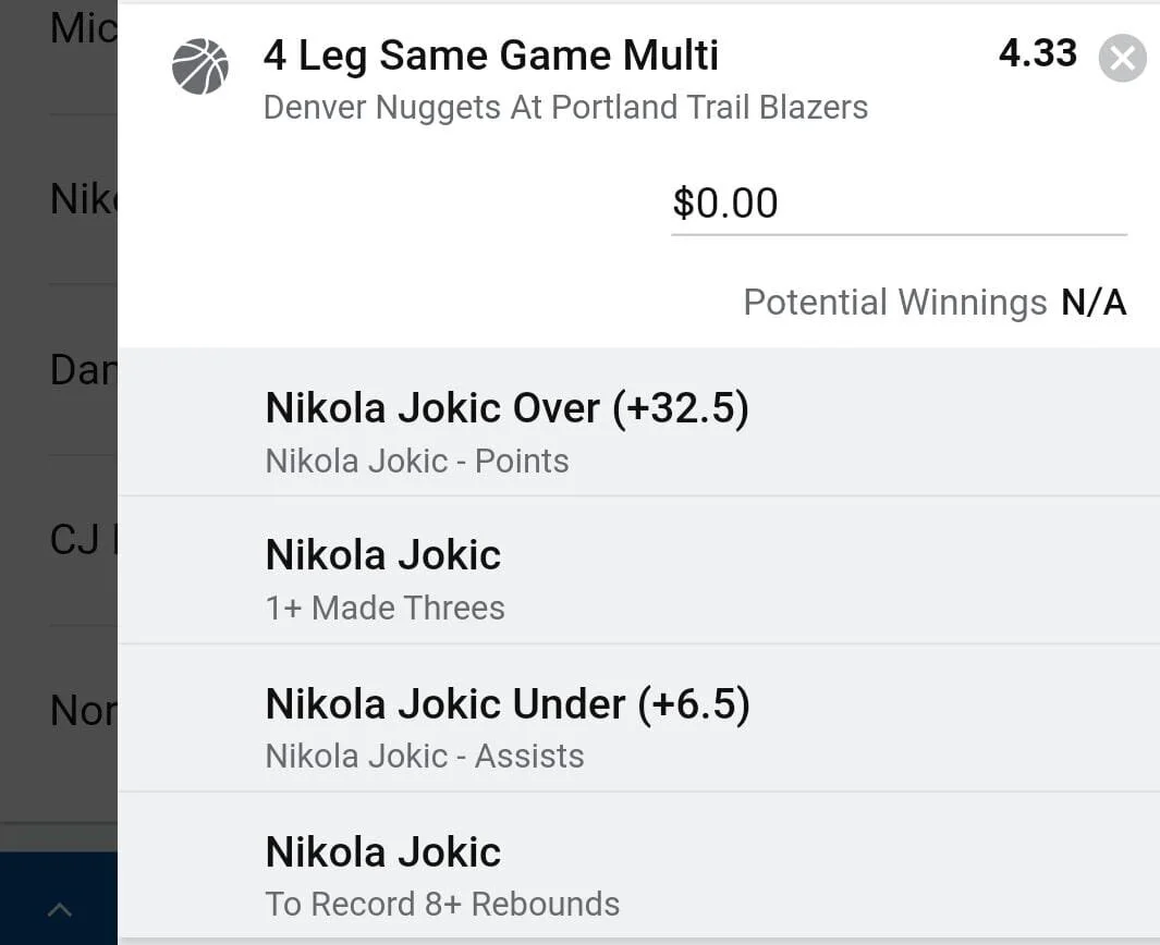Jokic 3 units. Take odds over $3