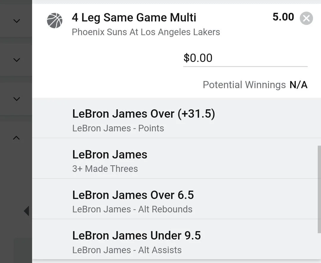 LeBron James 2 units. Take odds over $4