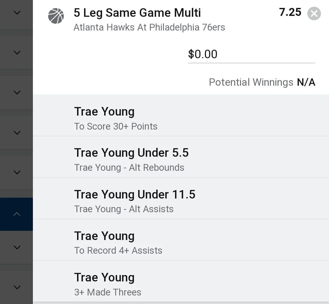 Trae Young 2 units. Take odds over $5