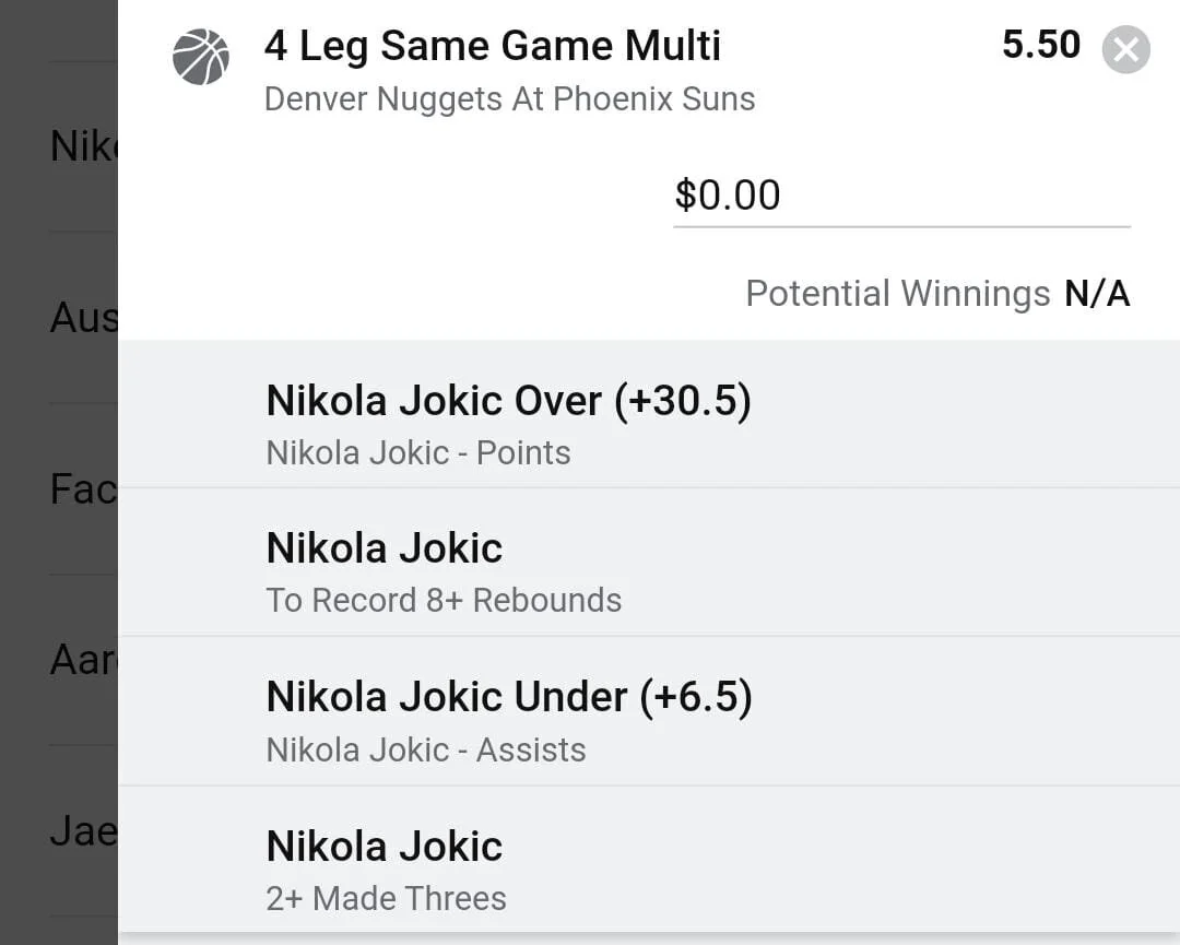 Jokic 3 units. Take odds over $4