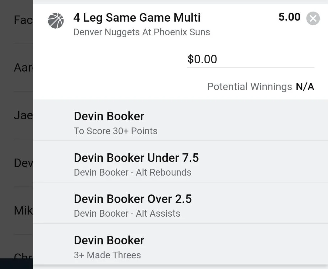 Booker 2 units. Take odds over $4