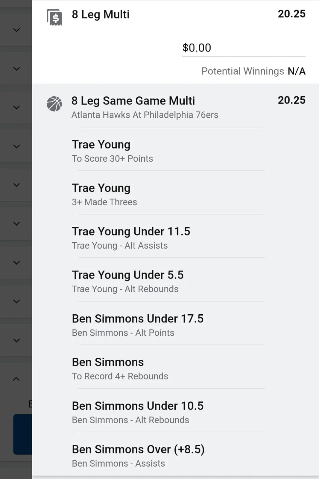 Ben Simmons x Trae Young 1 unit. Take odds over $11.5