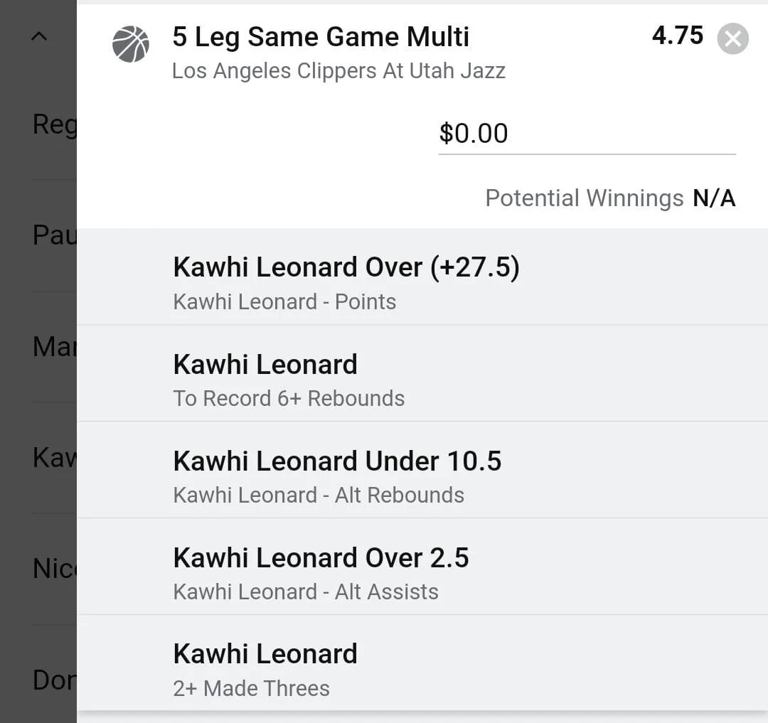 Kawhi Leonard 2 units. Take odds over $3