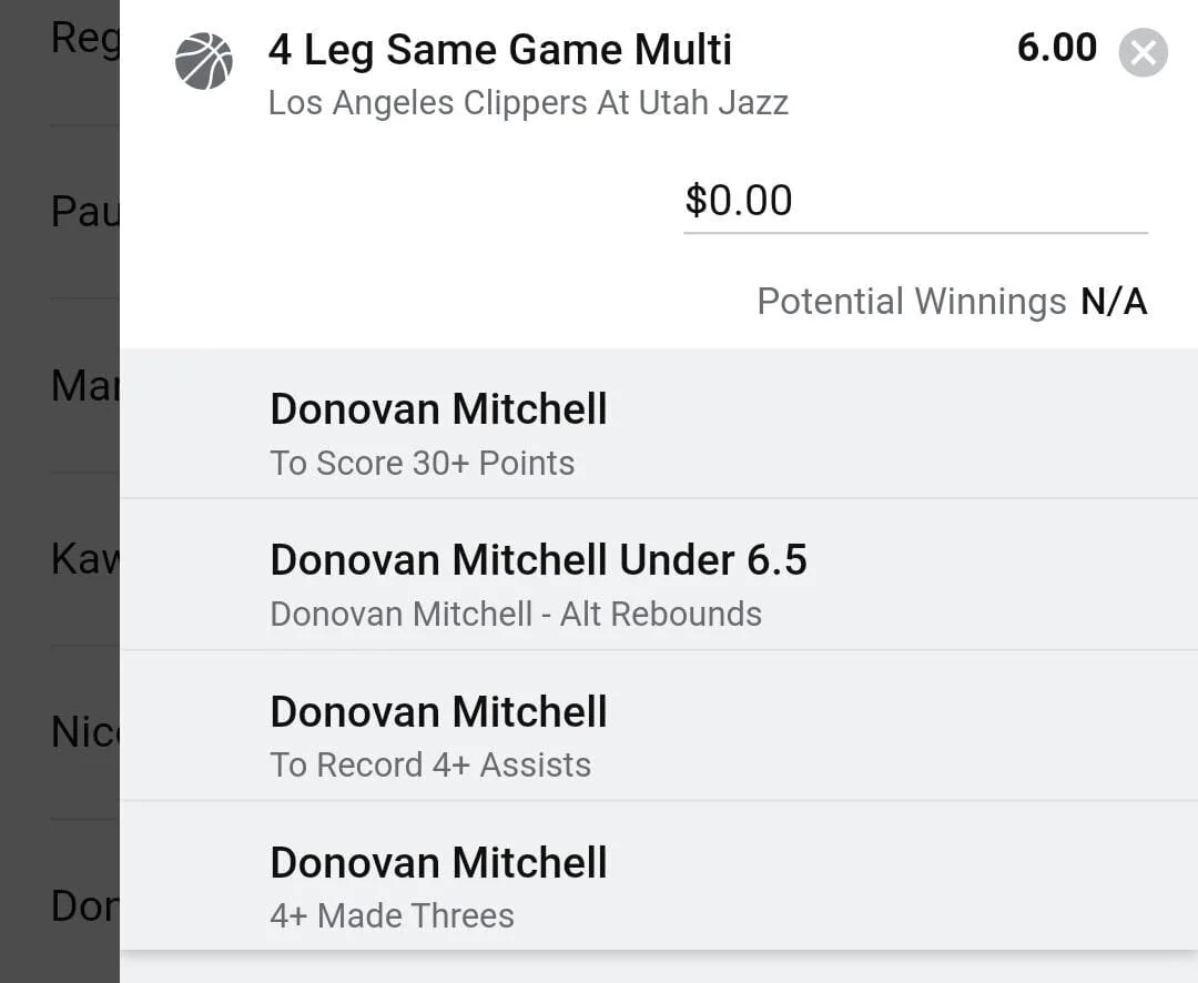 Donovan Mitchell 2 units. Take odds over $4