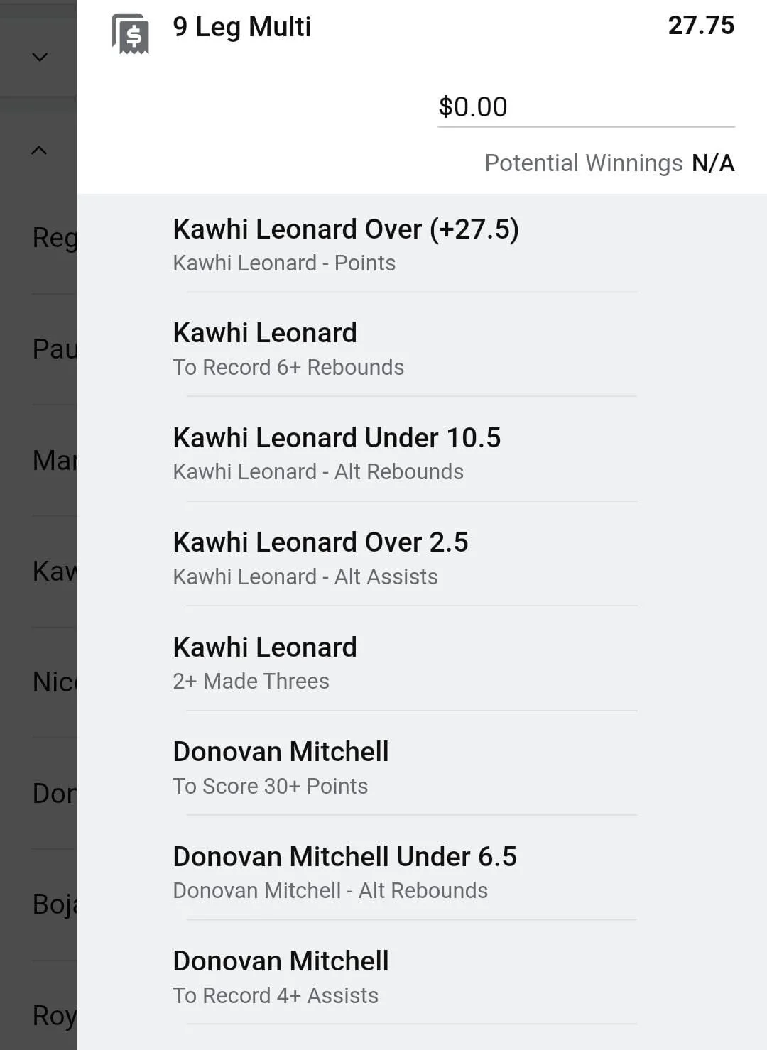 Kawhi x Donovan 1 unit. Take odds over $12