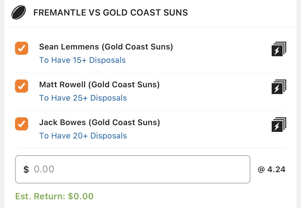 Suns SGM - Stake 2 Units, Minimum Odds 3.4, Best Book Lads/Neds