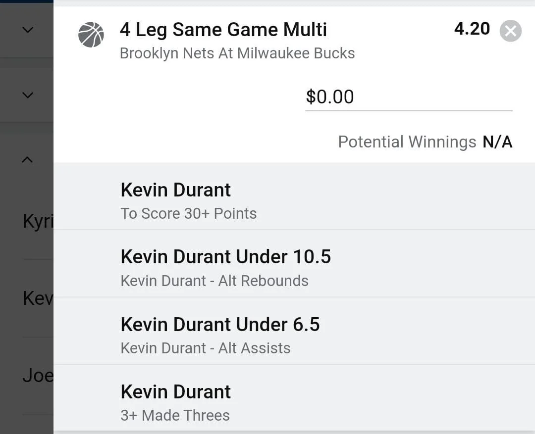 Durant 2 units. Take odds over $3