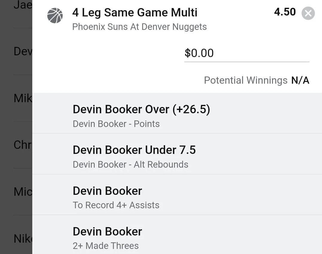 Booker 2 units. Take odds over $3.50