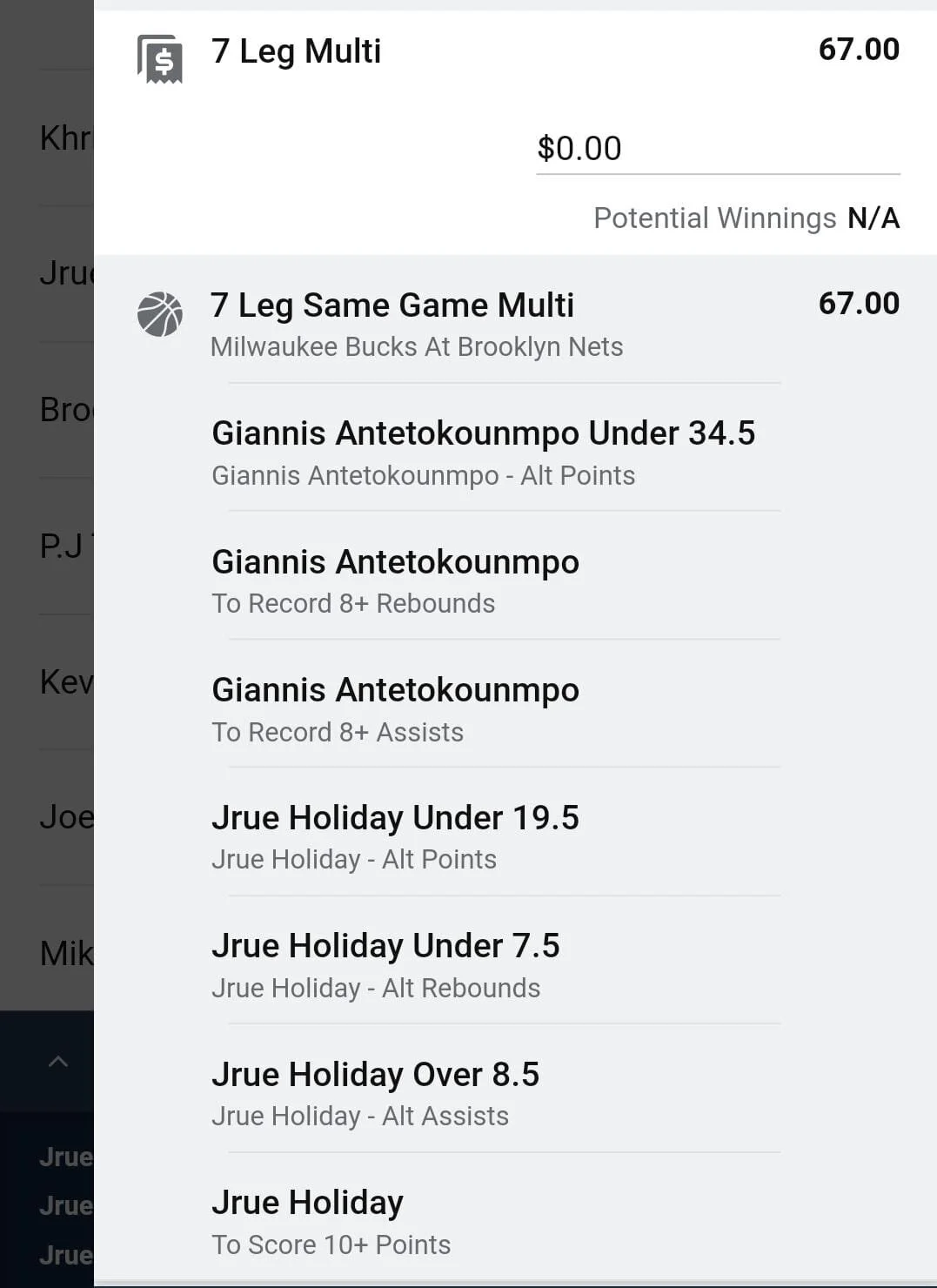 Giannis x Jrue 0.5 units. Take odds over $36