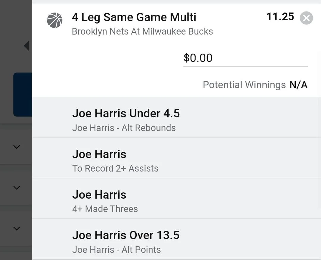 Joe Harris 1 unit. Take odds over $8