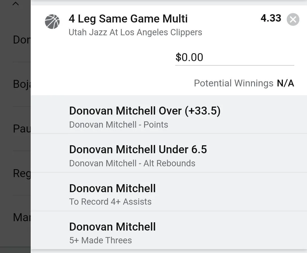 Donovan Mitchell 2 units. Take odds over $3