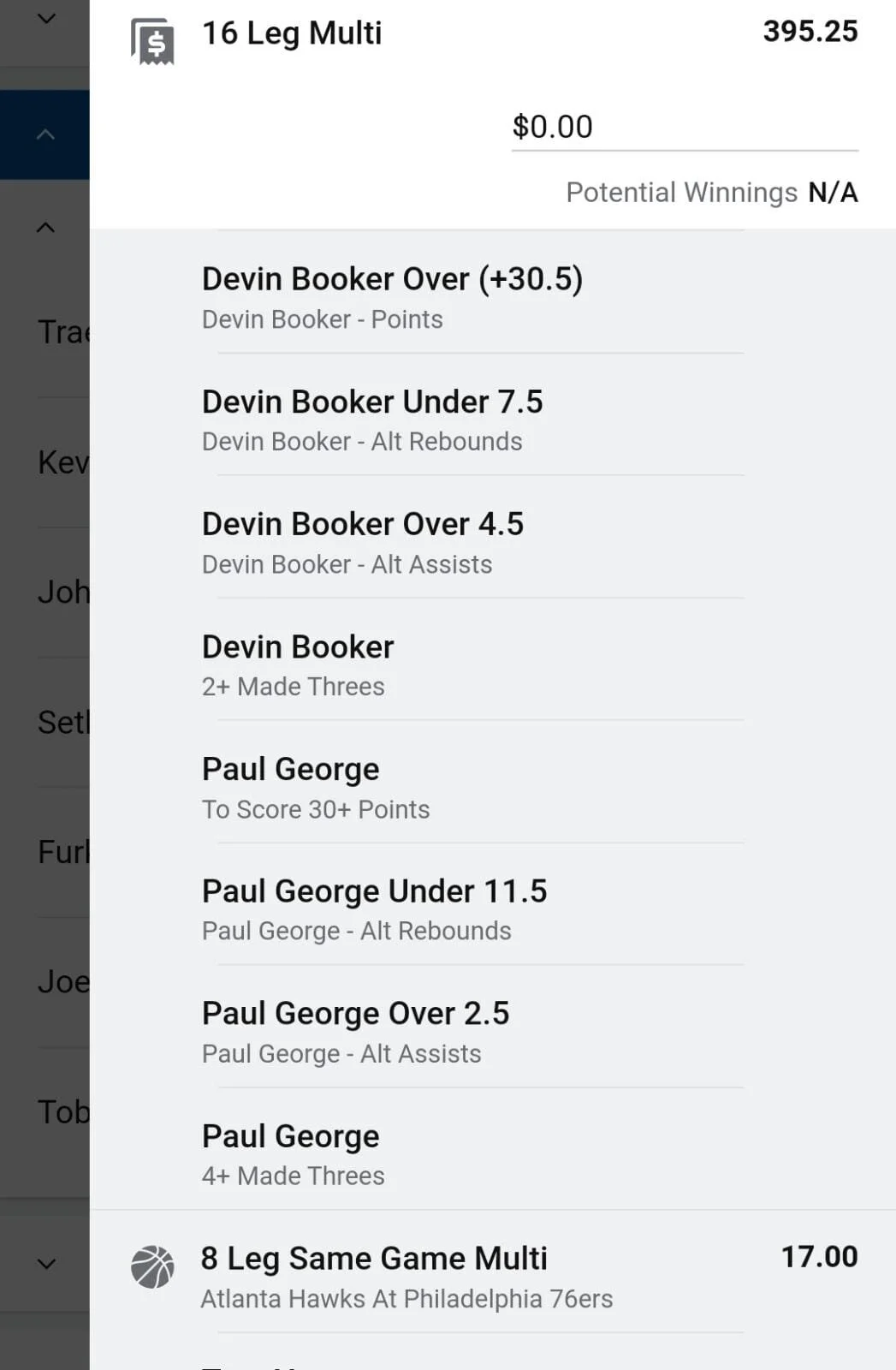 Devin x Paul x Trae x Joel combination multi 0.5 units. Take odds over $166