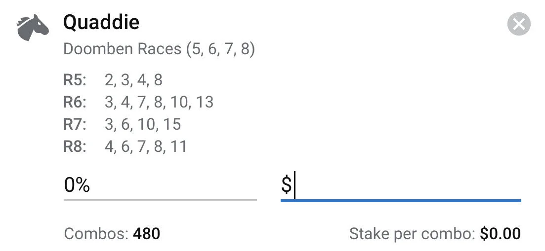Doomben Quaddie - Stake 2 Units, Best Book ANY