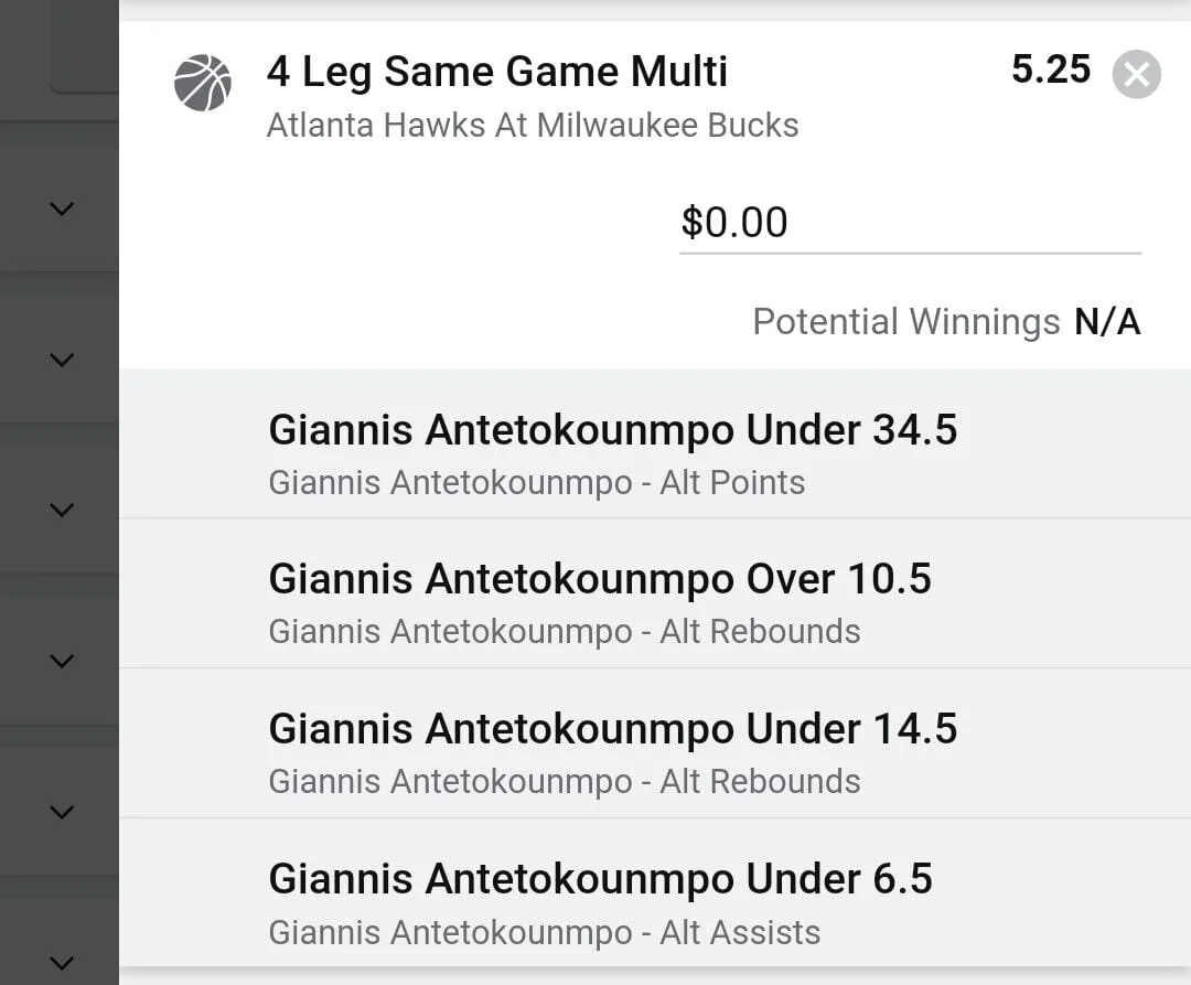 Giannis 2 units. Take odds over $4