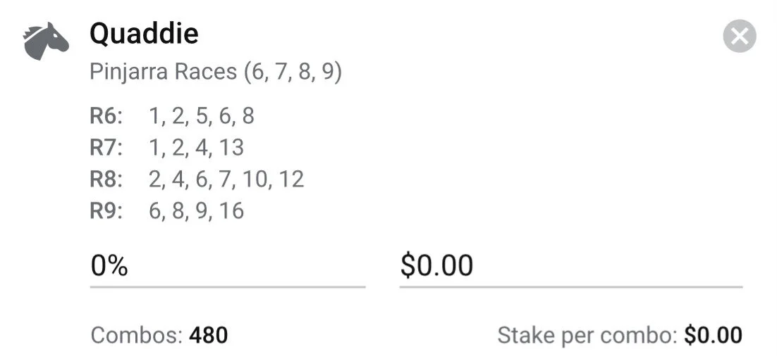 Pinjarra Quaddie - Stake 2 Units, Best Book ANY