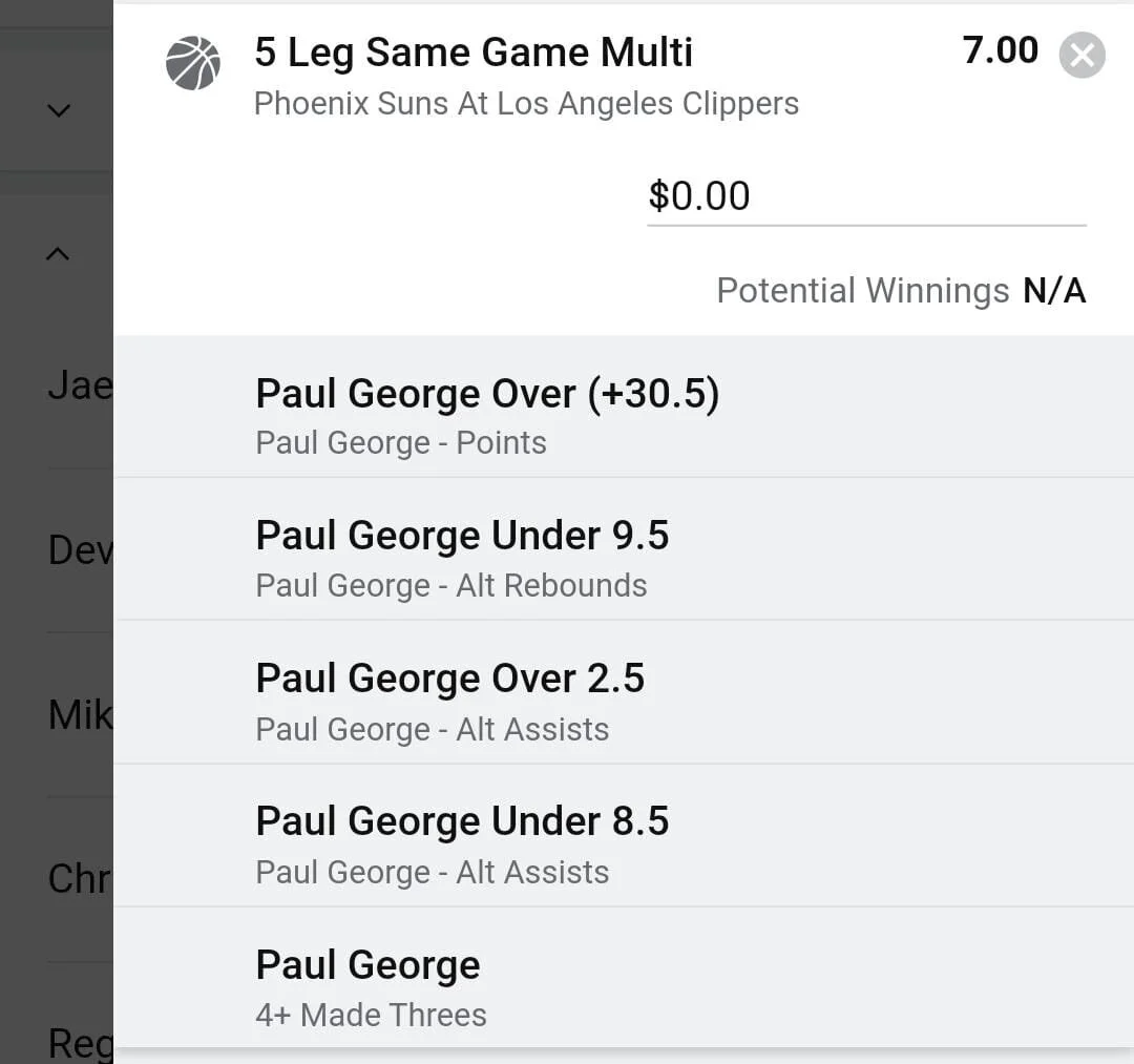 Paul George 2 units. Take odds over $5
