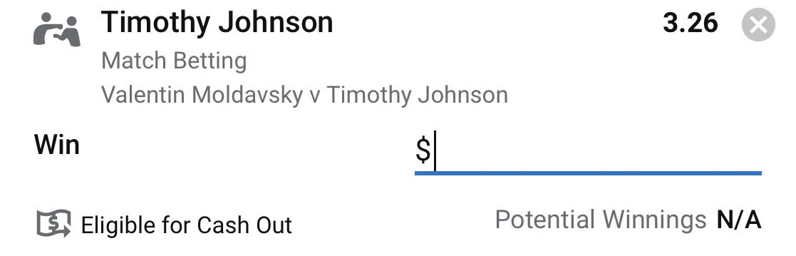 Johnson WIN - Stake 1.5 Units, Minimum Odds 2.9, Best Book - Sportsbet