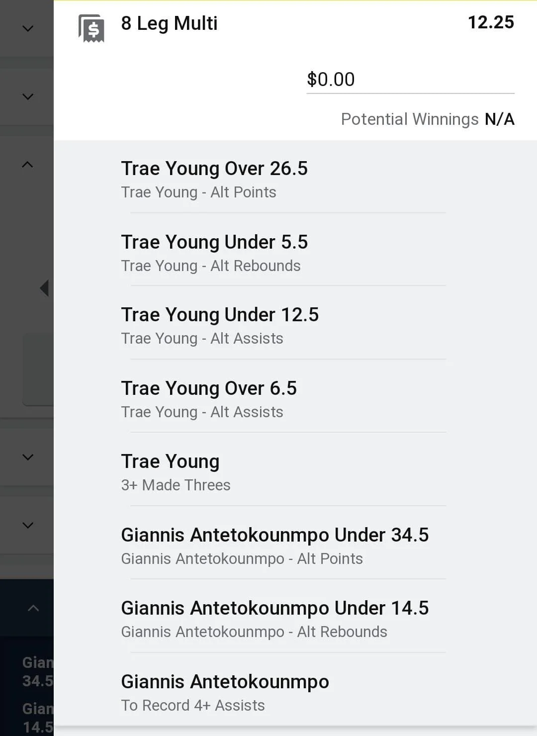 Giannis x Trae 1 unit. Take odds over $7.50
