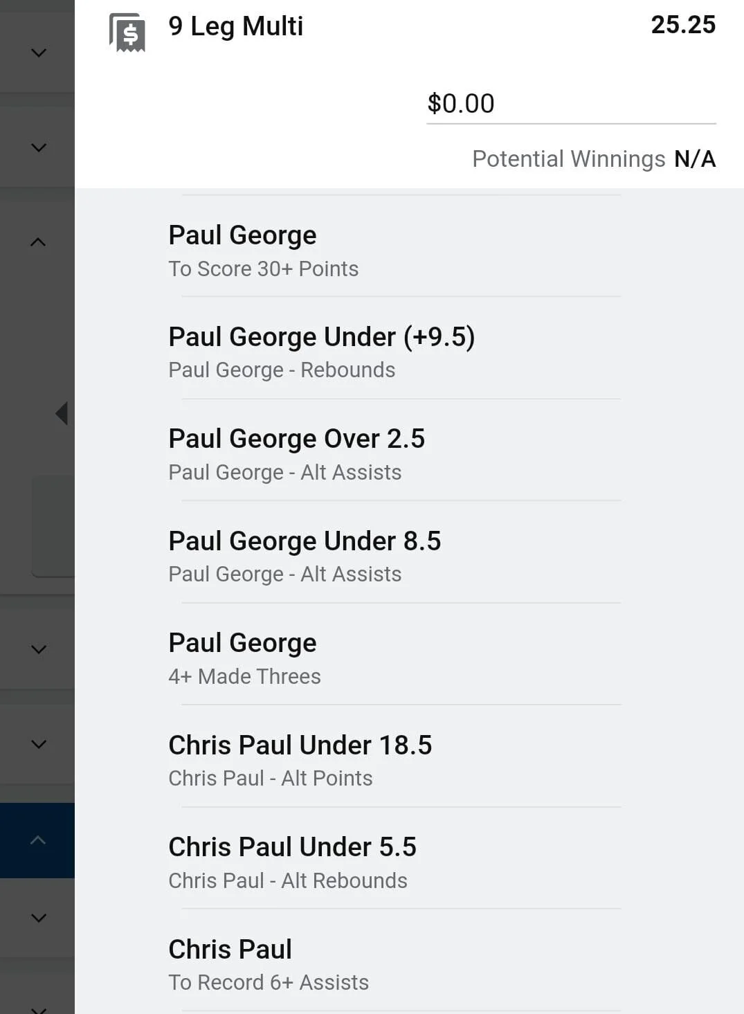 Chris Paul x Paul George 1 unit. Take odds over $15