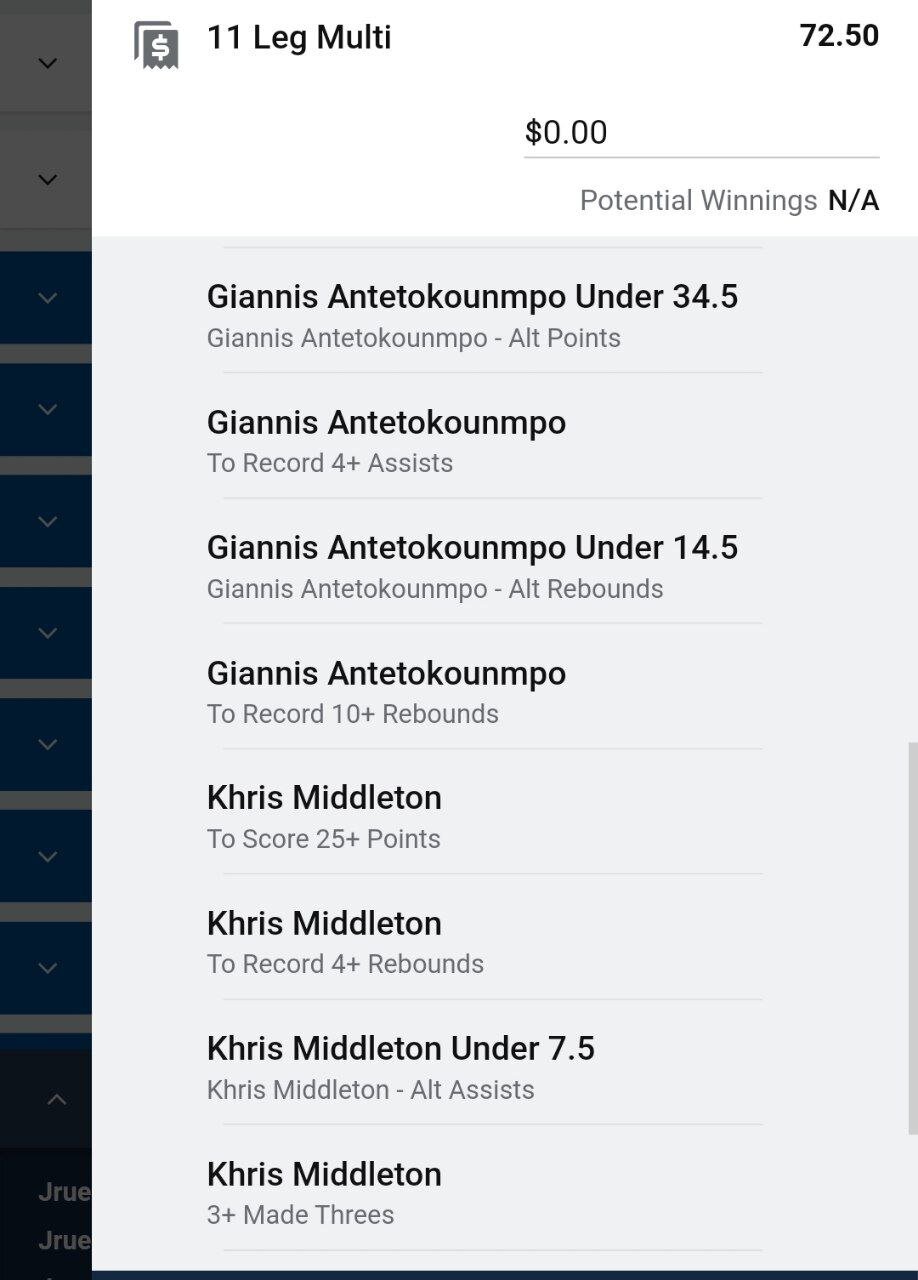 Combination Multi Giannis x Khris x Trae 1 unit. Take odds over $40