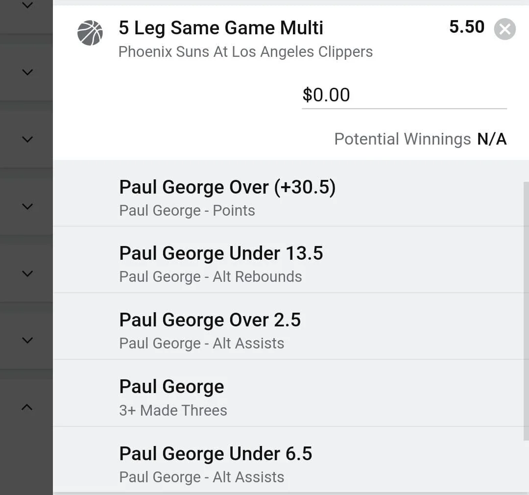 Paul George 2 units. Take odds over $4