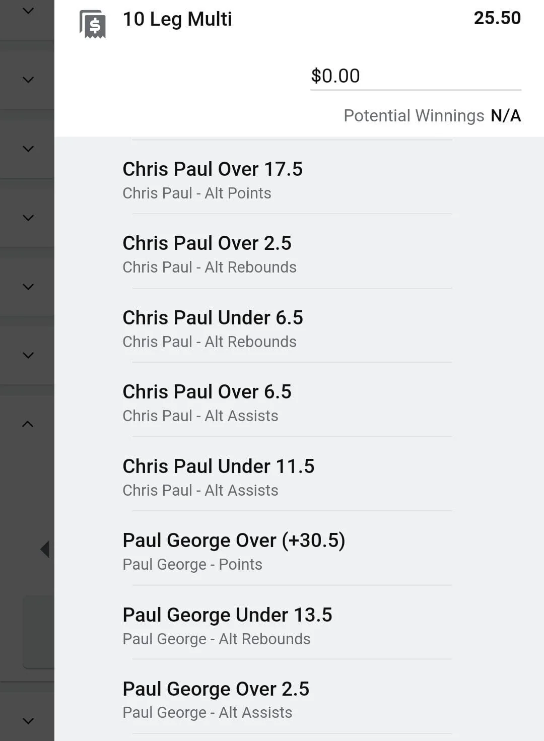 Chris Paul x Paul George 1 unit. Take odds over $12
