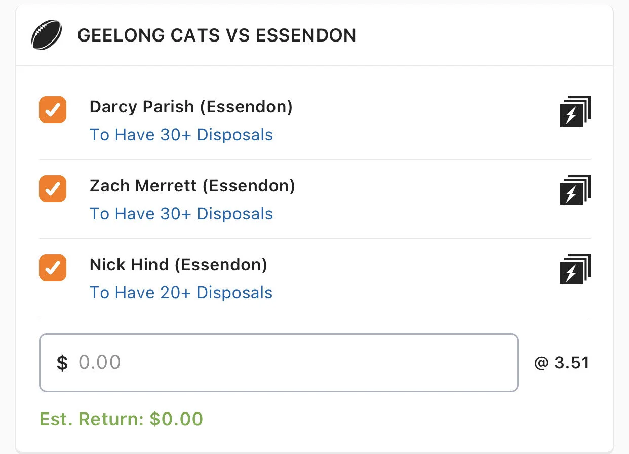 Bombers SGM - Stake 2 Units, Minimum Odds 3.10, Best Book Lads/Neds