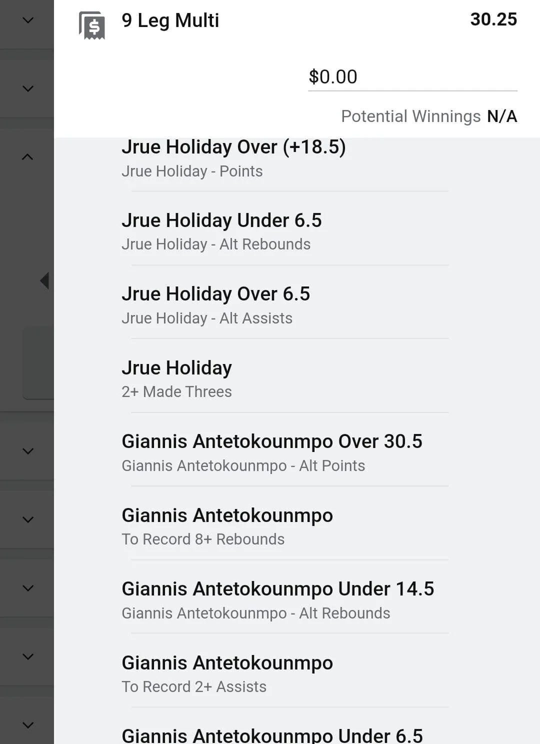 Jrue x Giannis Combo SGM, Stake 1 Unit, Take Odds over $12