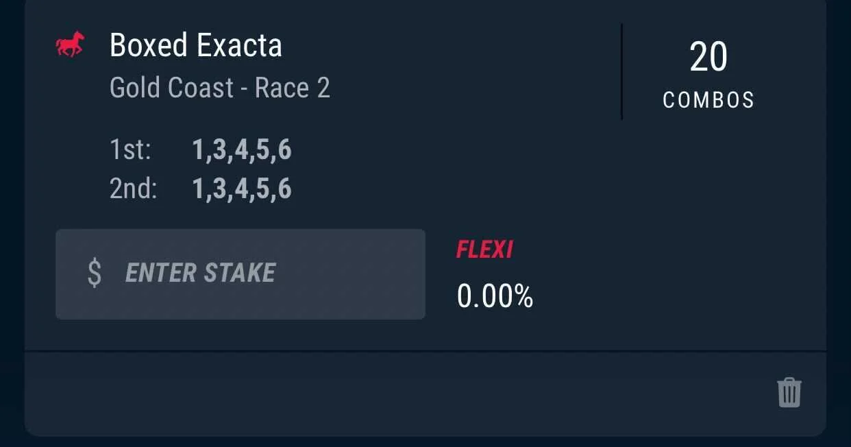 Race 2 Exacta, Stake 1.5 Units, Best Book PointsBet.