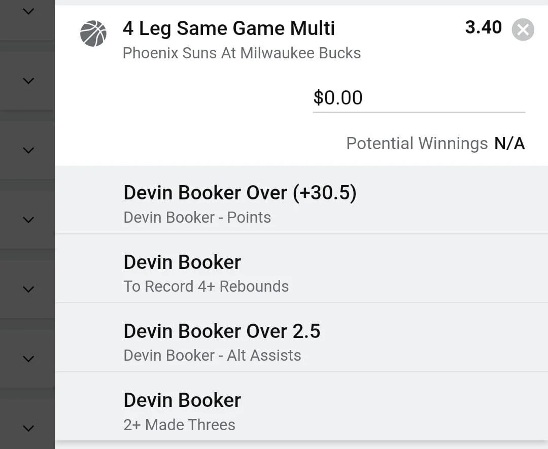 Booker 3 units. Take odds over $3Has hit the above line in 7 of 21 playoff games. 2 of 5 contests this Finals series.