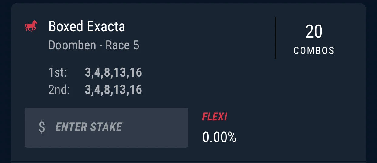 Doomben Race 5 - Exacta - Stake 1.5 Units, Best Book Pointsbet