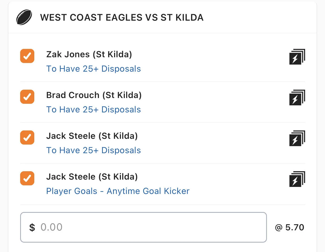 Saints SGM - Stake 1 Unit, Minimum Odds 4.7, Best Book lads/Neds