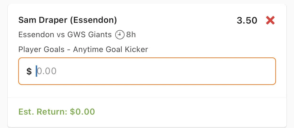 Draper Anytime Goal Kicker - Stake 2 Units, Minimum Odds 3, Best Book Lads/Neds