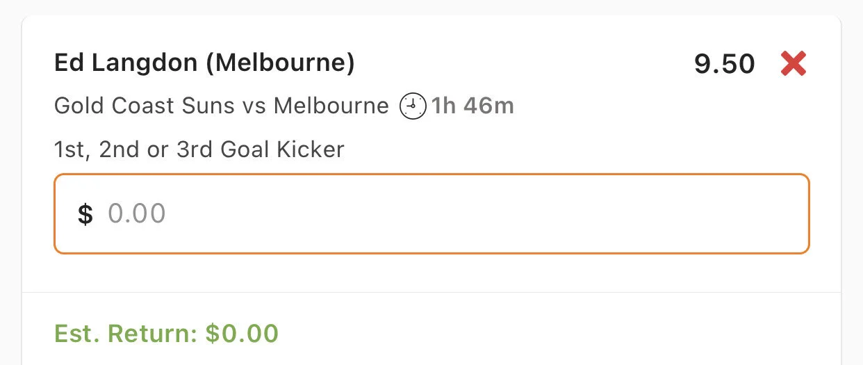 Langdon 1st 2nd or 3rd Goal Kicker - Stake 1 Unit, Minimum Odds 7, Best Book Lads/Neds