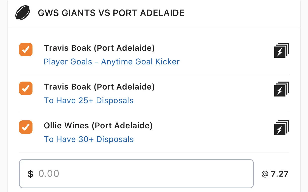 Port SGM - Stake 1 Unit, Minimum Odds 6.4, Best Book Lads/Neds